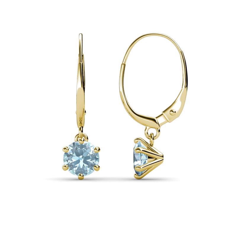Calla Aquamarine (5mm) Solitaire Dangling Earrings 
