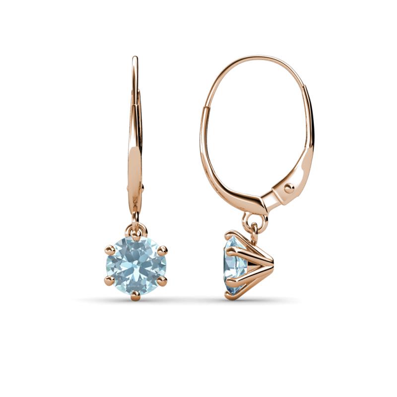 Calla Aquamarine (5mm) Solitaire Dangling Earrings 
