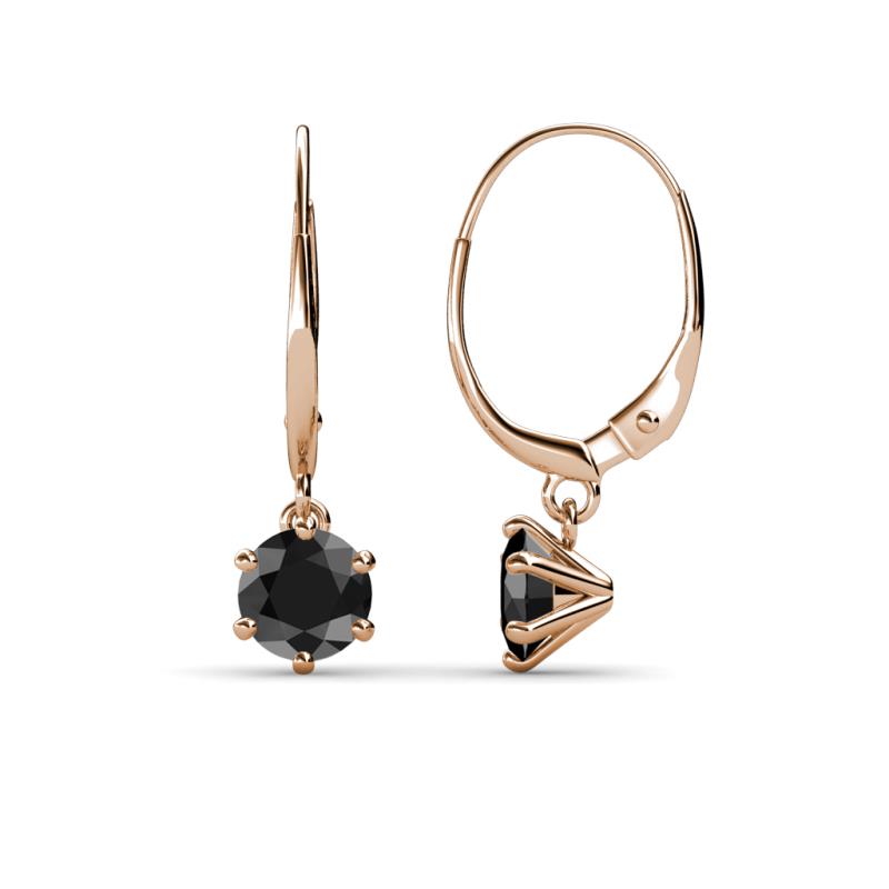 Calla Black Diamond (5mm) Solitaire Dangling Earrings 