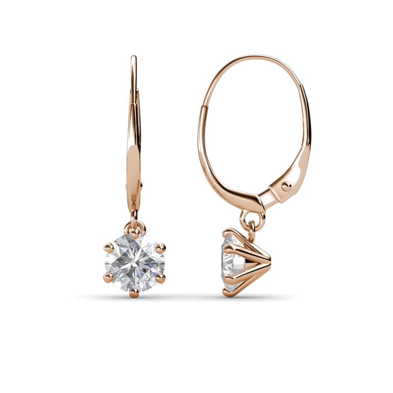 Calla White Sapphire (5mm) Solitaire Dangling Earrings 