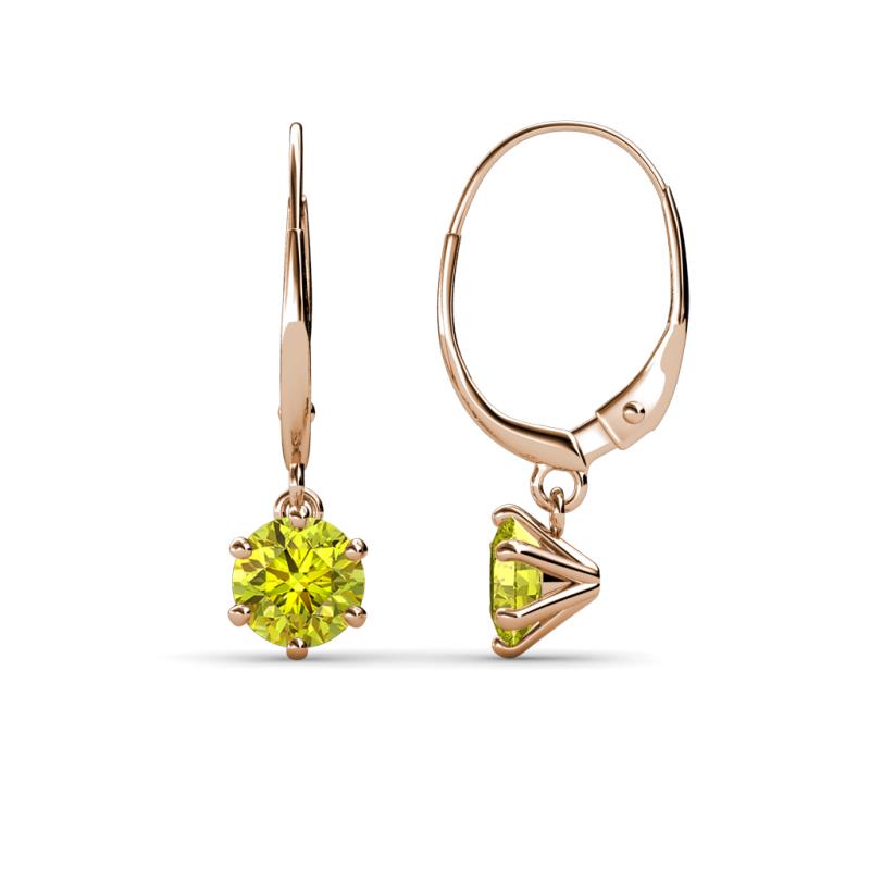 Calla Yellow Diamond (5mm) Solitaire Dangling Earrings 