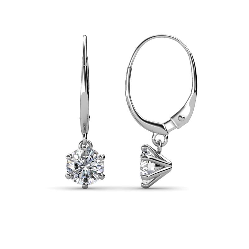 Calla Forever Brilliant Moissanite (5mm) Solitaire Dangling Earrings 
