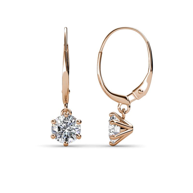 Calla Forever Brilliant Moissanite (5mm) Solitaire Dangling Earrings 