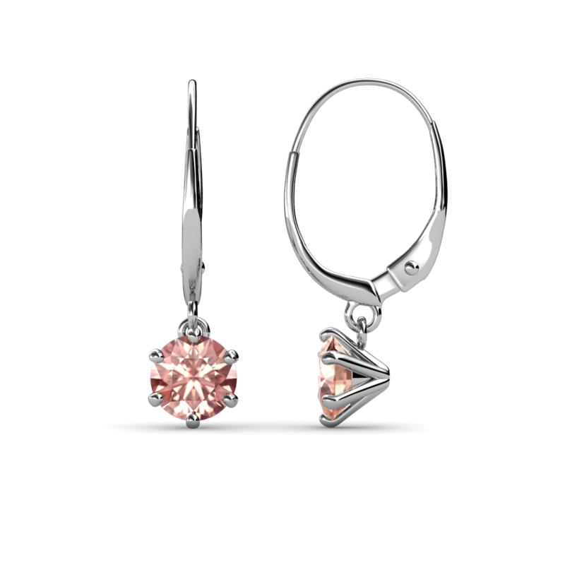 Calla Morganite (5mm) Solitaire Dangling Earrings 