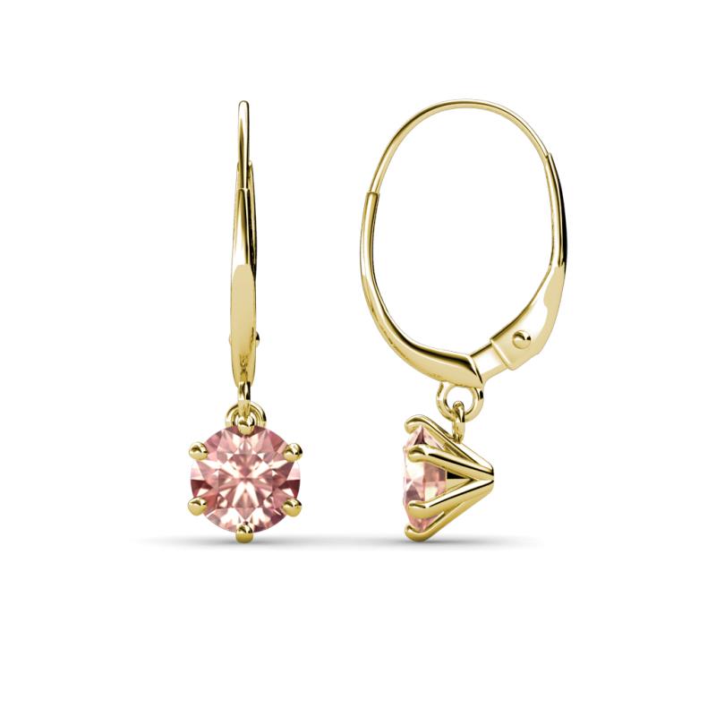 Calla Morganite (5mm) Solitaire Dangling Earrings 