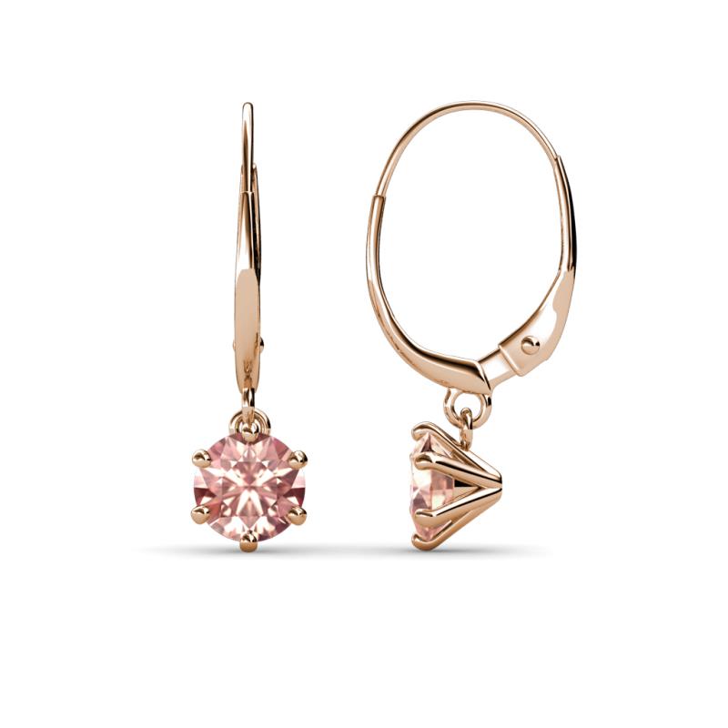 Calla Morganite (5mm) Solitaire Dangling Earrings 