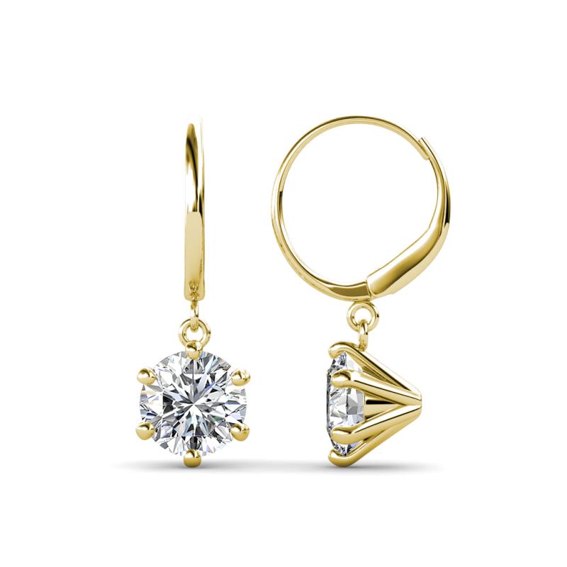 Calla Diamond (6.5mm) Solitaire Dangling Earrings 