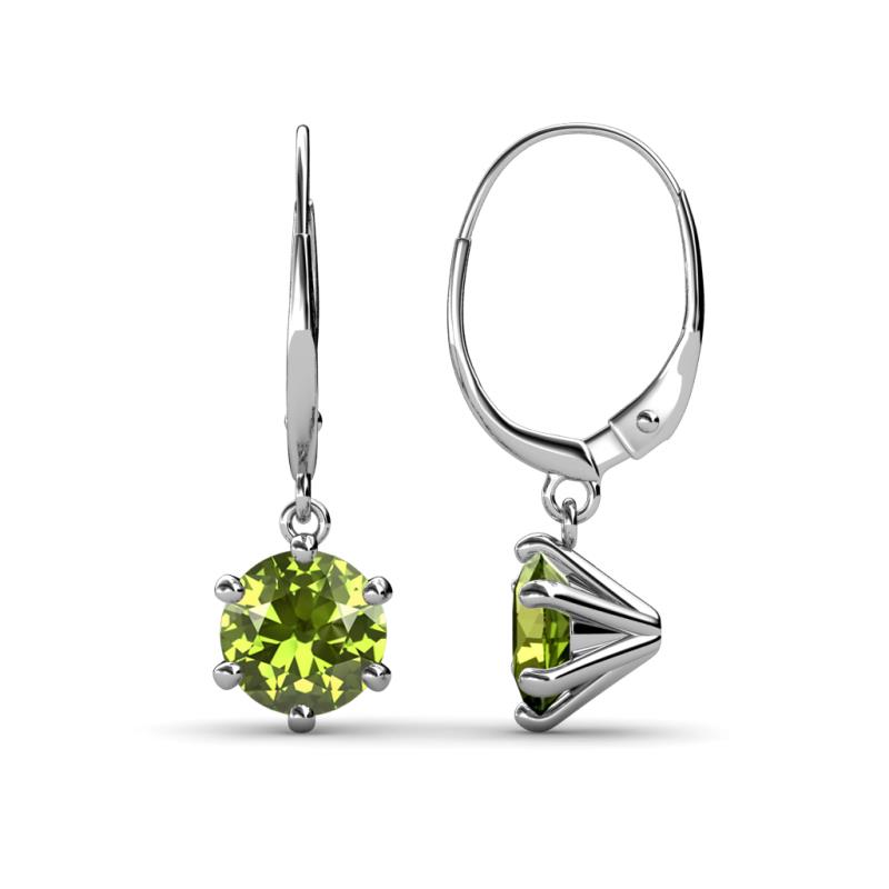 Calla Peridot (6.5mm) Solitaire Dangling Earrings 