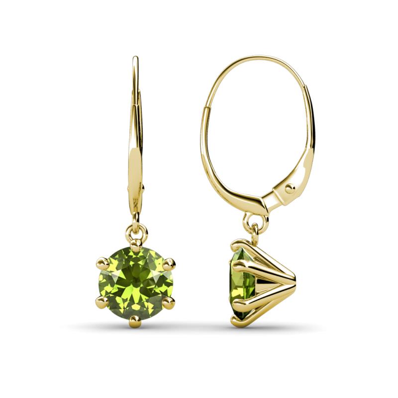 Calla Peridot (6.5mm) Solitaire Dangling Earrings 