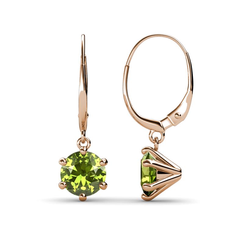 Calla Peridot (6.5mm) Solitaire Dangling Earrings 