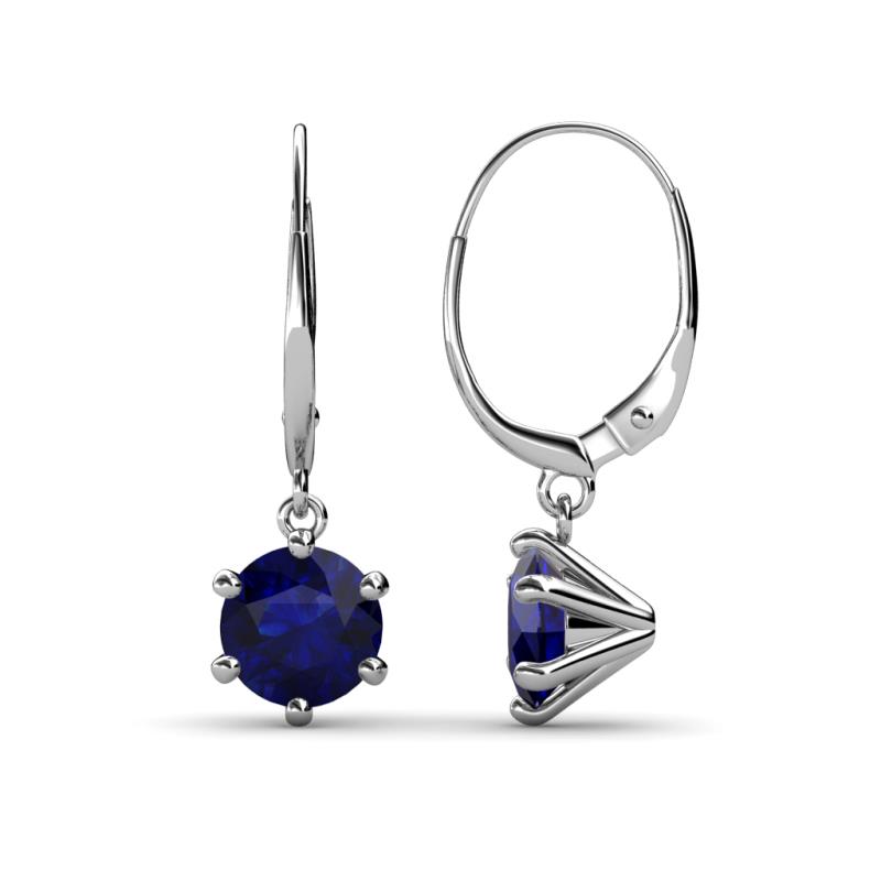 Calla Blue Sapphire (6mm) Solitaire Dangling Earrings 