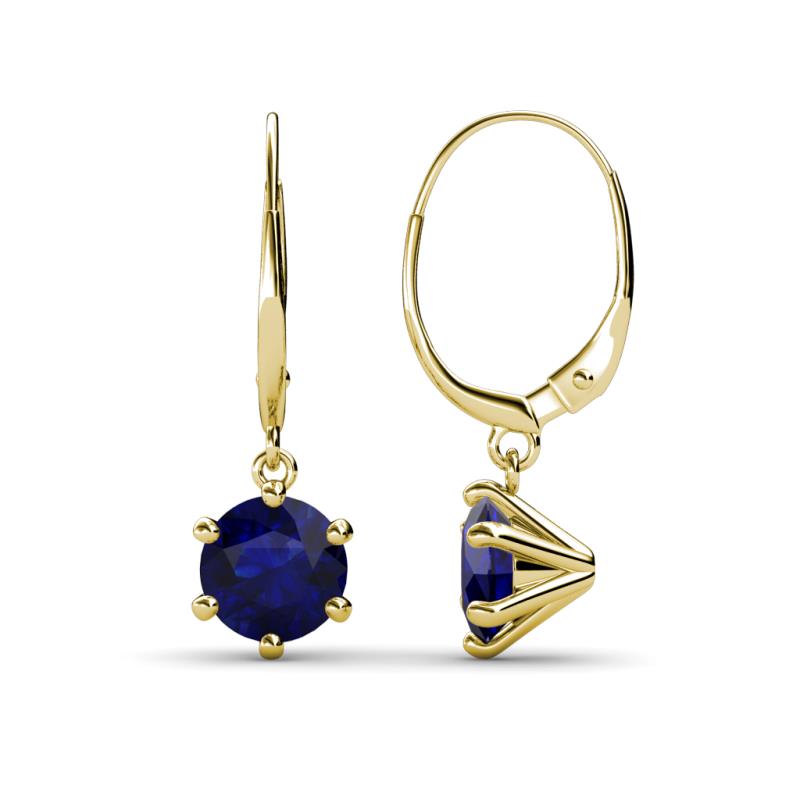 Calla Blue Sapphire (6mm) Solitaire Dangling Earrings 