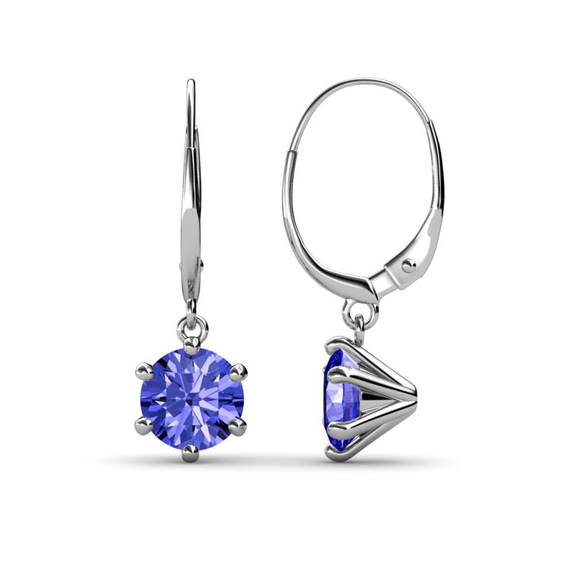 Calla Tanzanite (6.5mm) Solitaire Dangling Earrings 