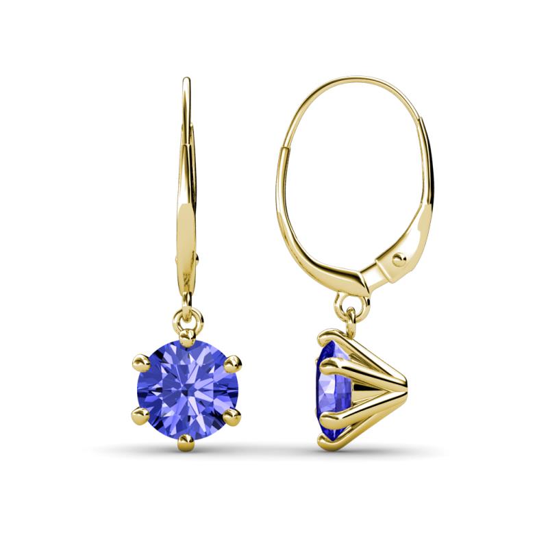 Calla Tanzanite (6.5mm) Solitaire Dangling Earrings 