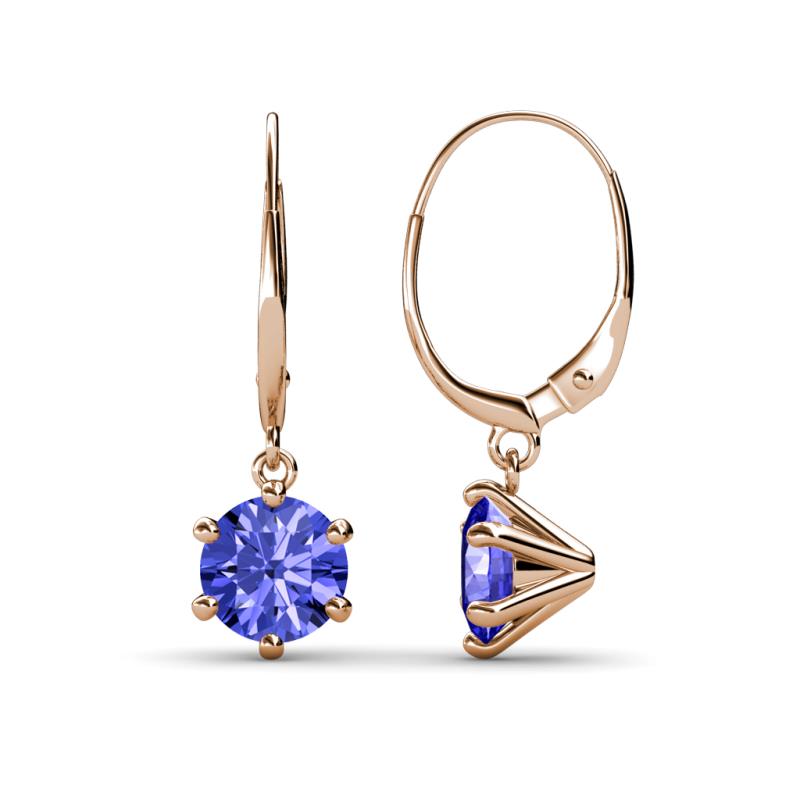 Calla Tanzanite (6.5mm) Solitaire Dangling Earrings 