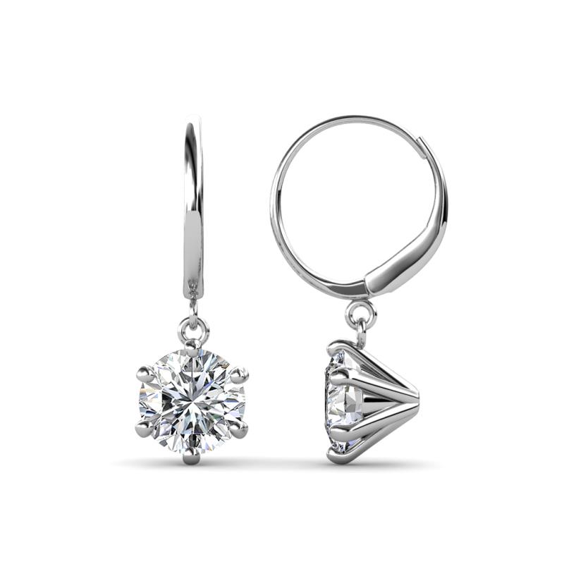 Calla Lab Grown Diamond (6.5mm) Solitaire Dangling Earrings 