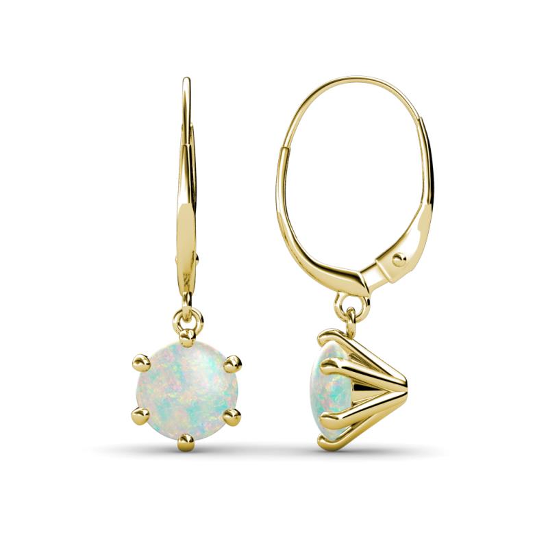 Calla Opal (6mm) Solitaire Dangling Earrings 