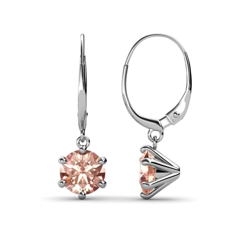 Calla Morganite (6.5mm) Solitaire Dangling Earrings 