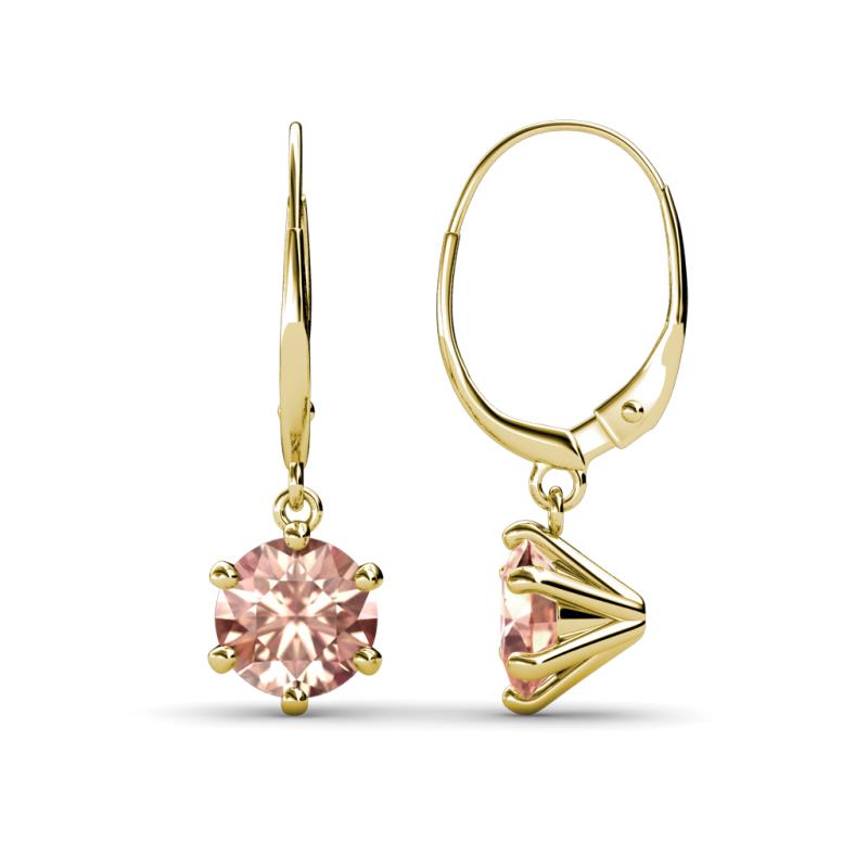 Calla Morganite (6.5mm) Solitaire Dangling Earrings 