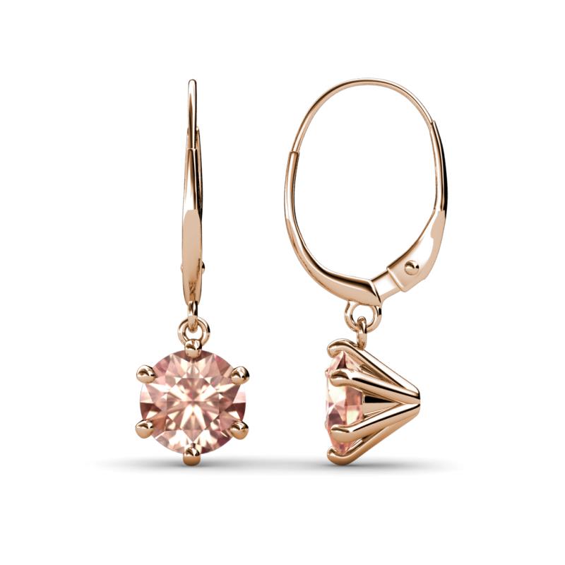 Calla Morganite (6.5mm) Solitaire Dangling Earrings 