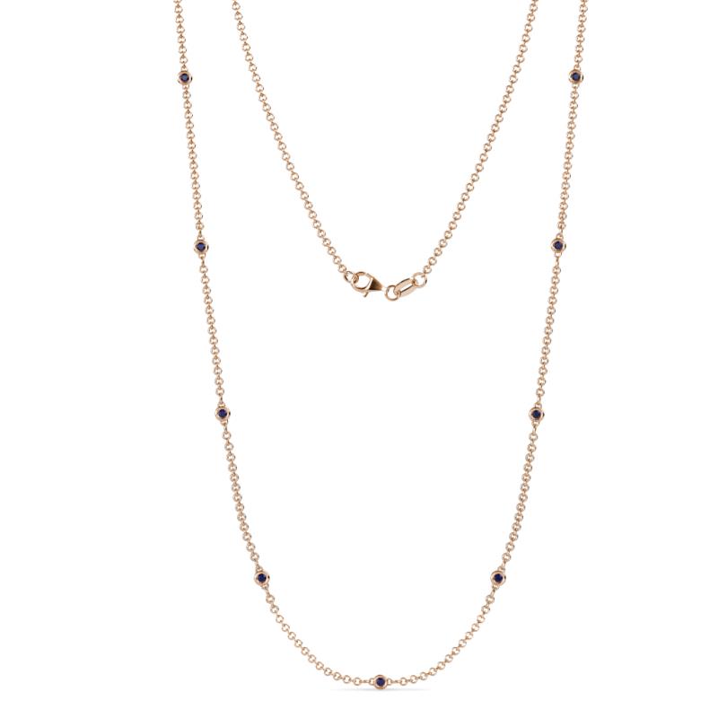 Adia (9 Stn/2mm) Blue Sapphire on Cable Necklace 