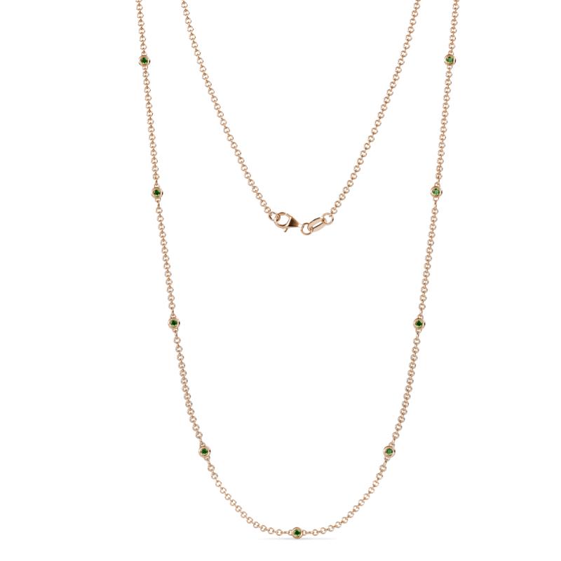 Adia (9 Stn/2mm) Green Garnet on Cable Necklace 