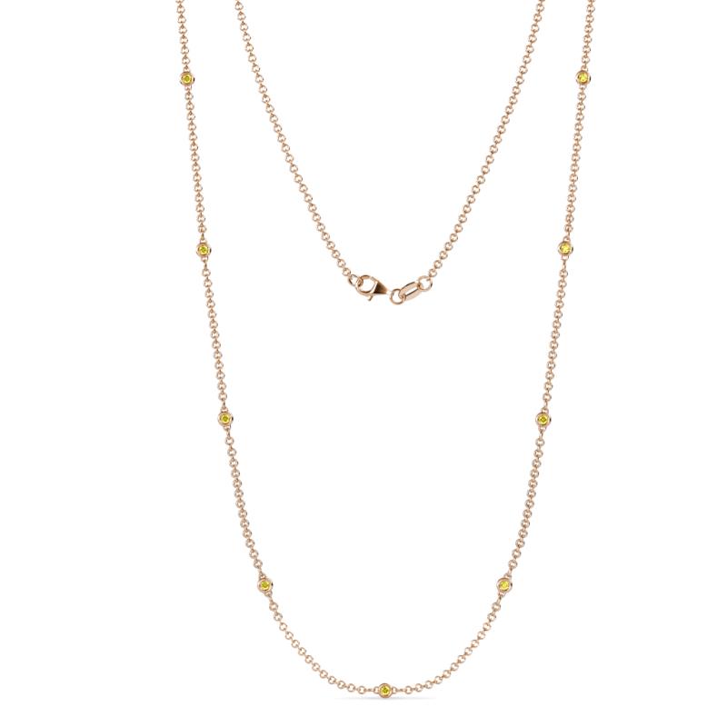 Adia (9 Stn/2mm) Yellow Sapphire on Cable Necklace 