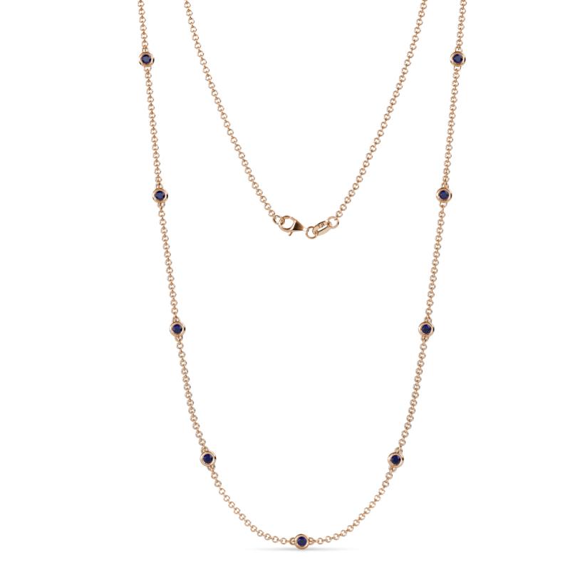Adia (9 Stn/2.3mm) Blue Sapphire on Cable Necklace 