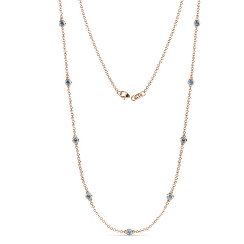 Adia (9 Stn/2.7mm) Blue Topaz on Cable Necklace 