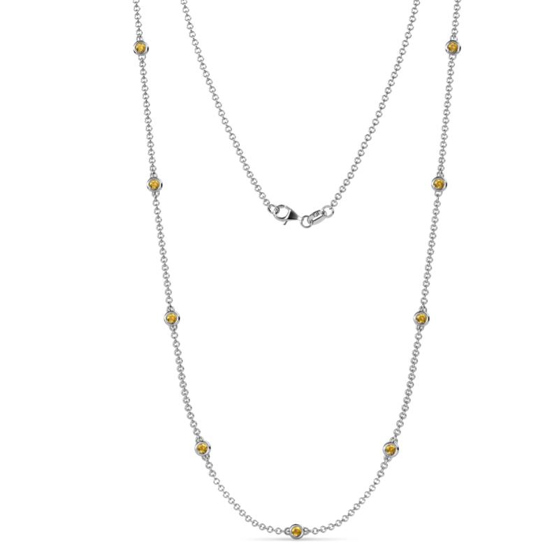 Adia (9 Stn/3mm) Citrine on Cable Necklace 