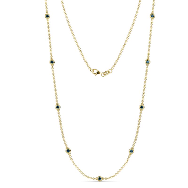 Adia (9 Stn/3mm) Blue Diamond on Cable Necklace 