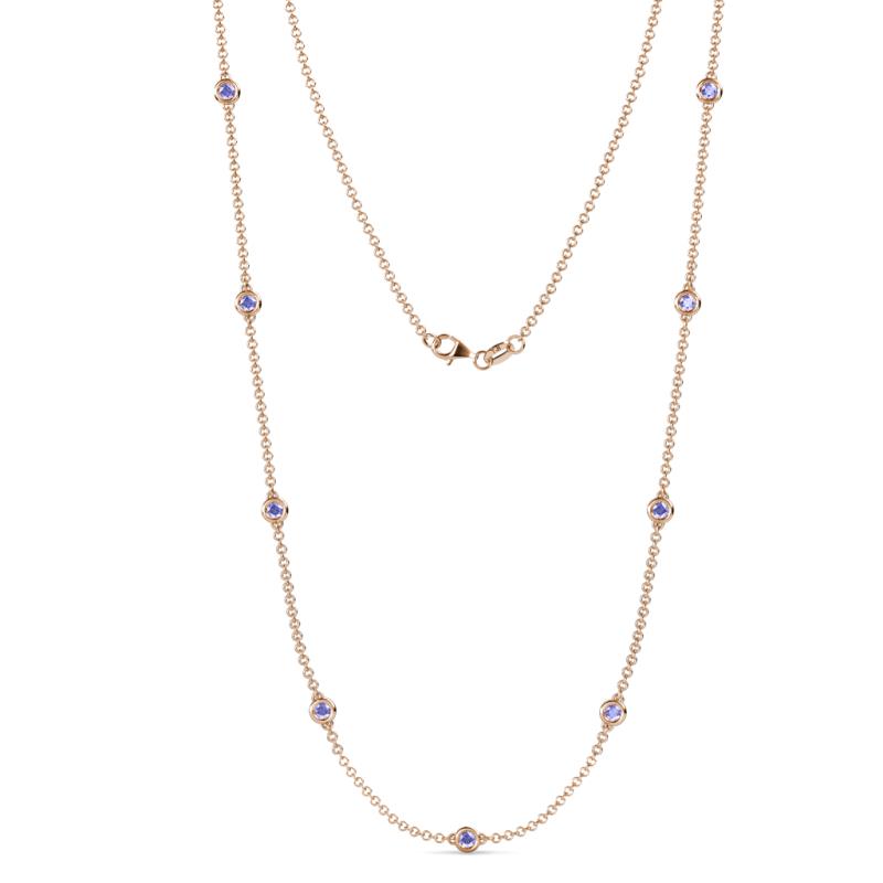 Adia (9 Stn/3.4mm) Tanzanite on Cable Necklace 