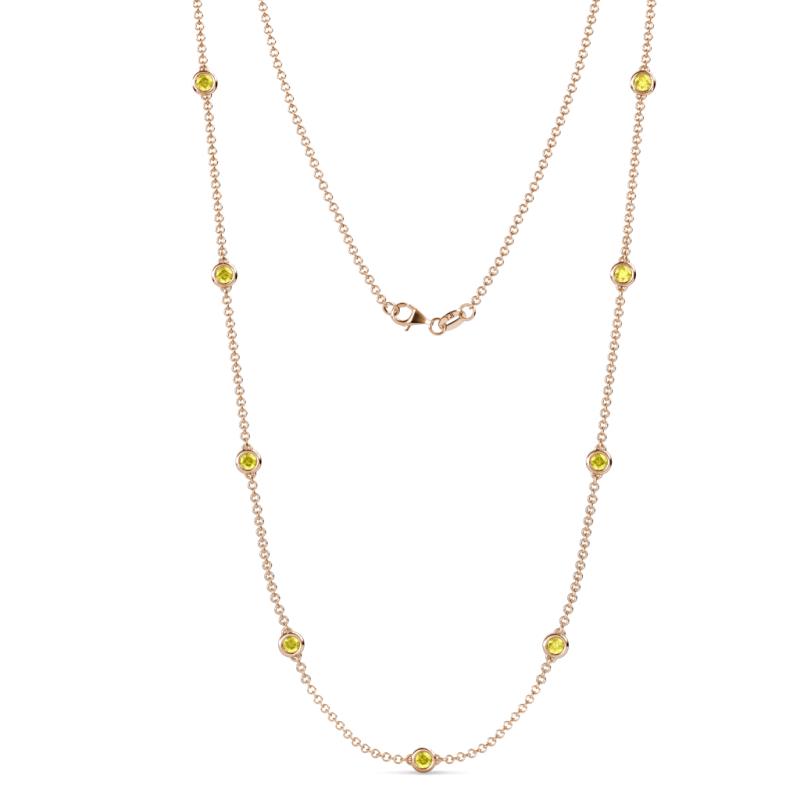 Adia (9 Stn/4mm) Yellow Sapphire on Cable Necklace 