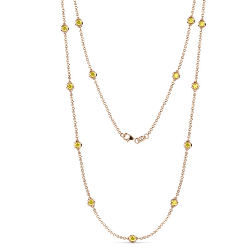 Lien (13 Stn/3.4mm) Yellow Sapphire on Cable Necklace 