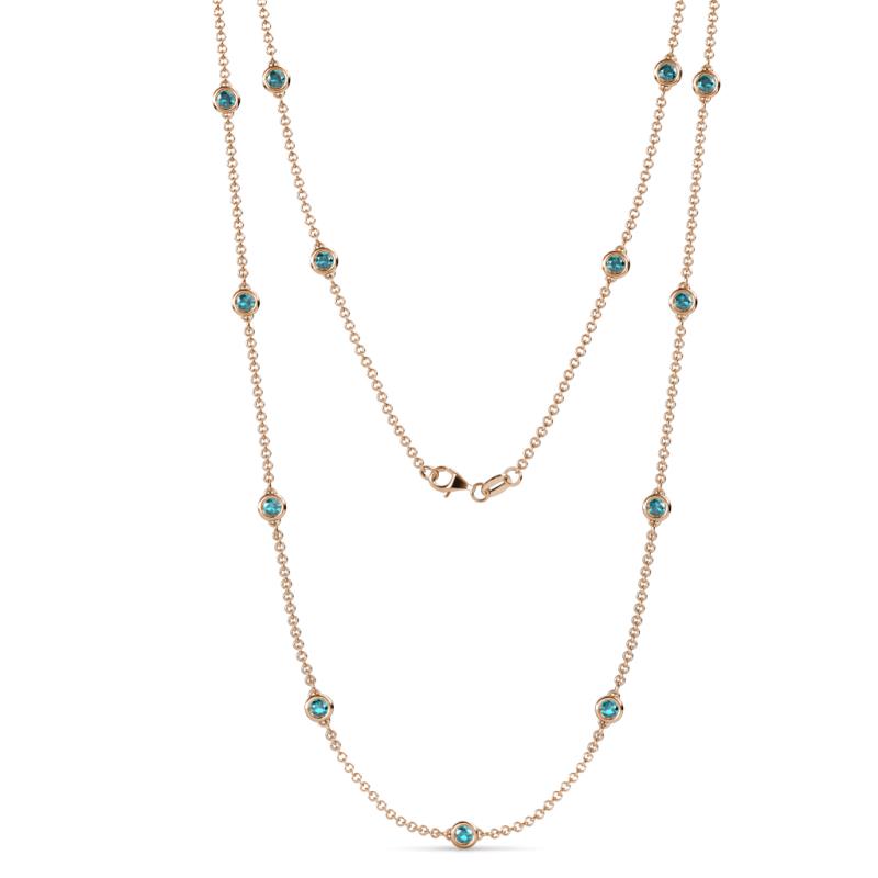Lien (13 Stn/3.4mm) London Blue Topaz on Cable Necklace 