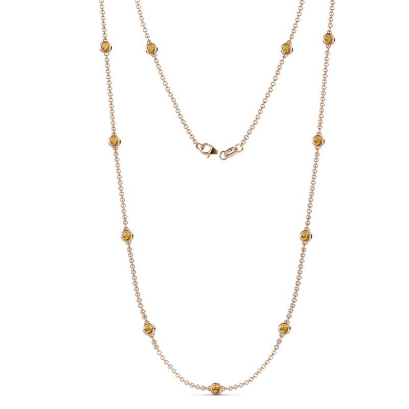 Asta (11 Stn/3.4mm) Citrine on Cable Necklace 