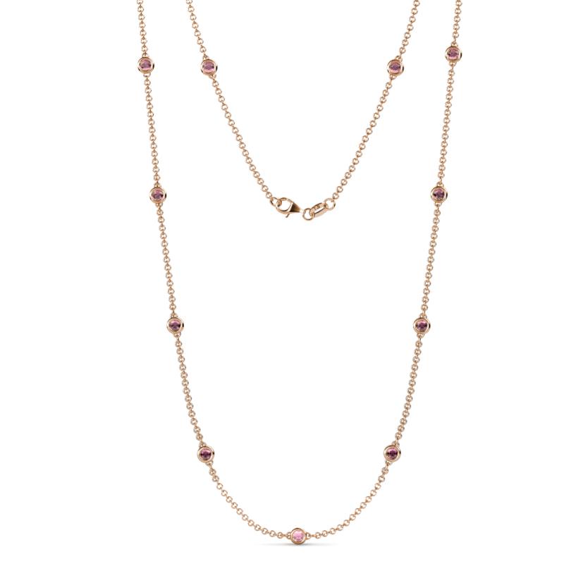 Asta (11 Stn/3.4mm) Rhodolite Garnet on Cable Necklace 