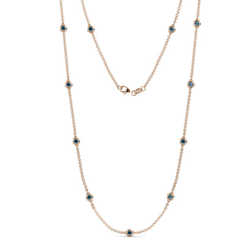 Asta (11 Stn/3.4mm) London Blue Topaz on Cable Necklace 
