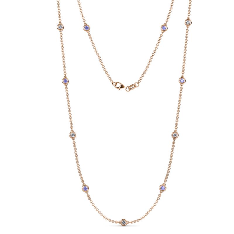Asta (11 Stn/3.4mm) Tanzanite and Diamond on Cable Necklace 