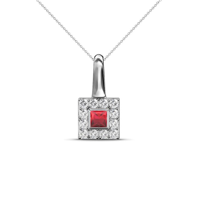 Angela Ruby and Diamond Pendant 