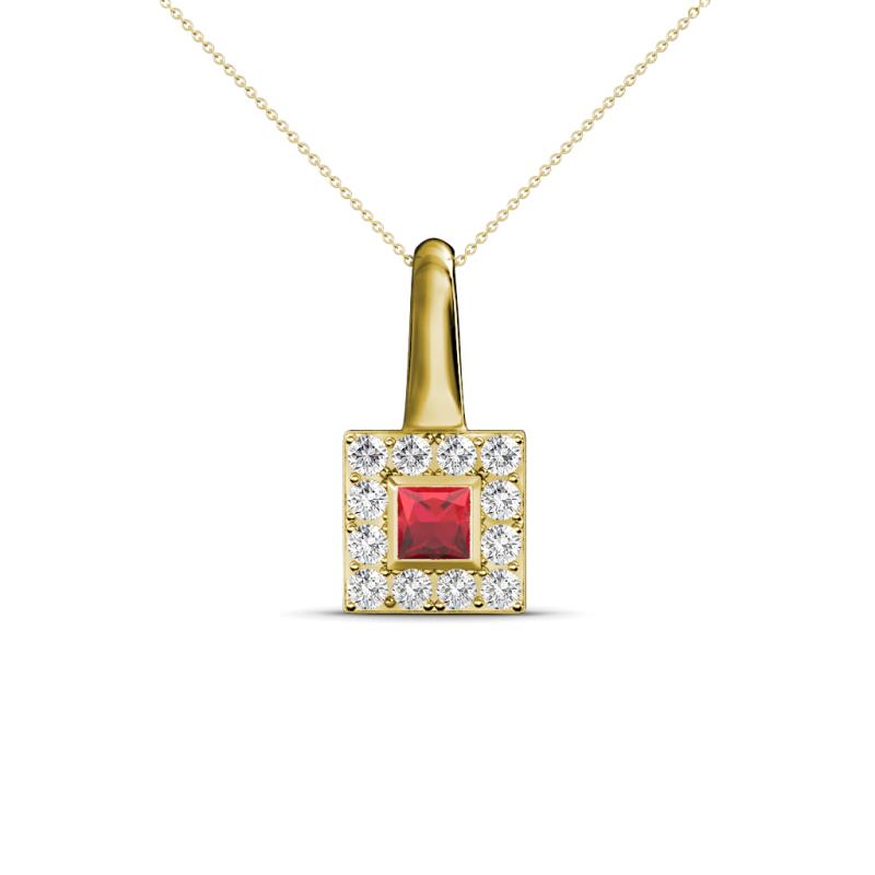 Angela Ruby and Diamond Pendant 