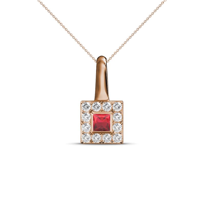 Angela Ruby and Diamond Pendant 