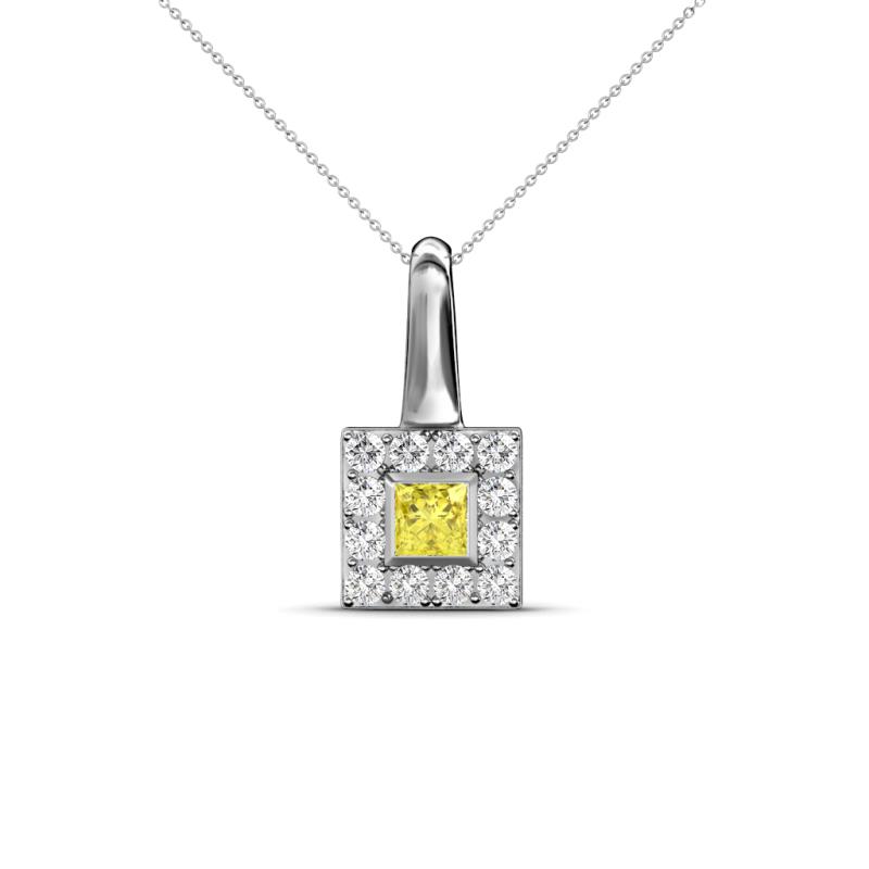 Angela Yellow Sapphire and Diamond Pendant 