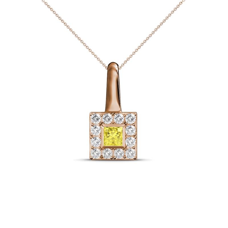 Angela Yellow Sapphire and Diamond Pendant 