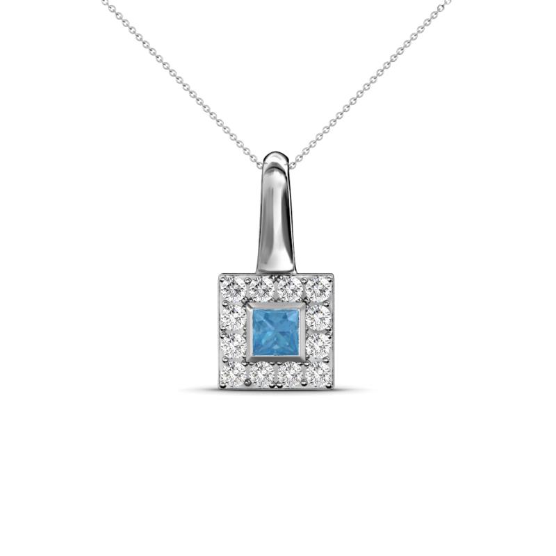 Angela Blue Topaz and Diamond Pendant 