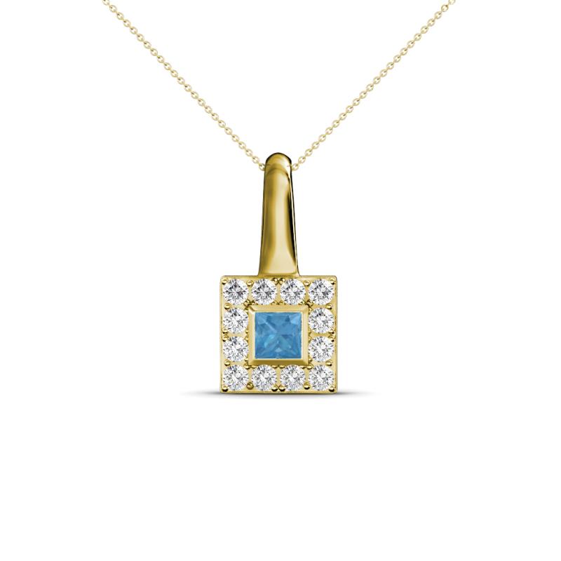 Angela Blue Topaz and Diamond Pendant 