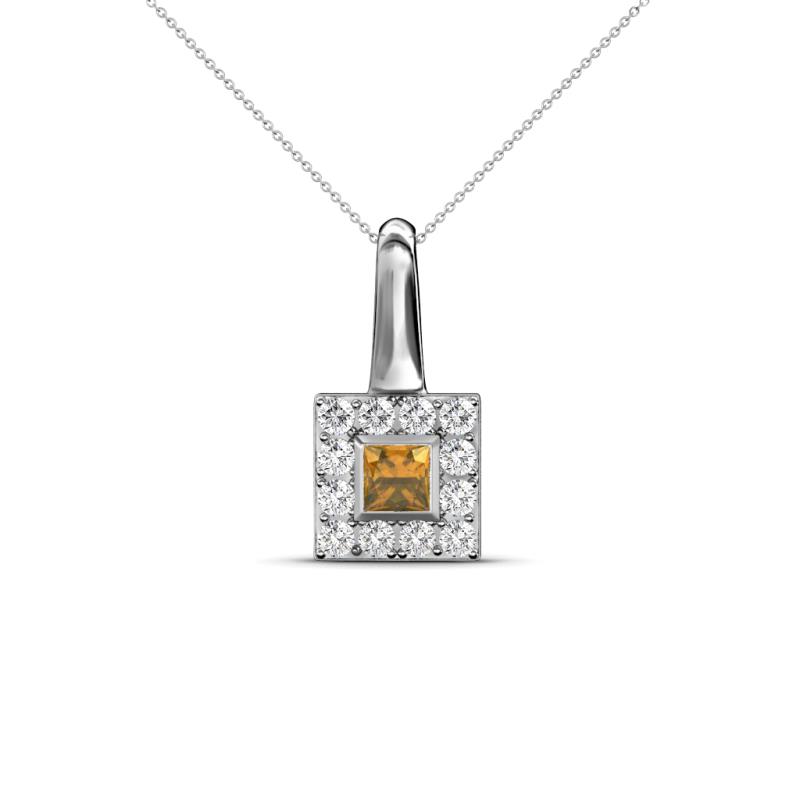Angela Citrine and Diamond Pendant 