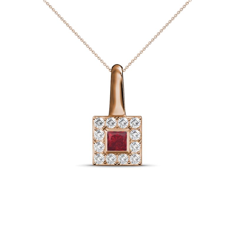 Angela Red Garnet and Diamond Pendant 
