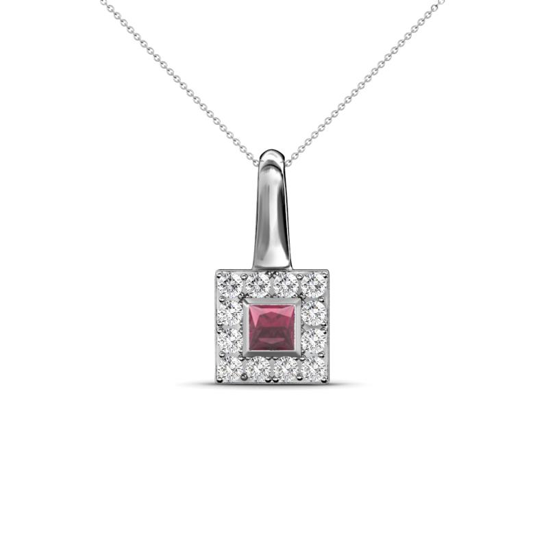 Angela Rhodolite Garnet and Diamond Pendant 