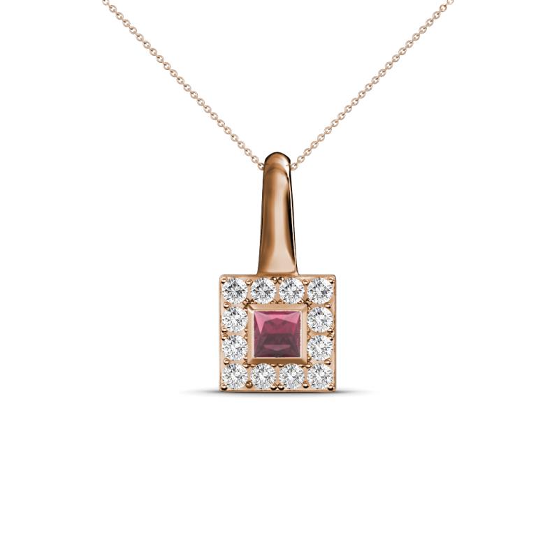 Angela Rhodolite Garnet and Diamond Pendant 